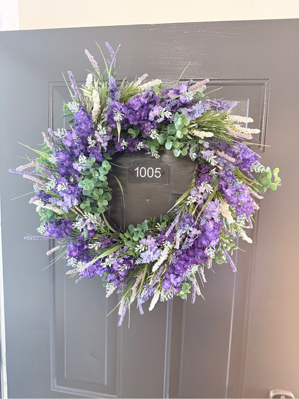 Purple Lavender Wreath - Decorative Home Holiday Door Wreath